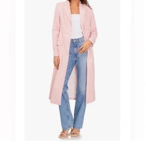 1.STATE Pink Gingham Blazer